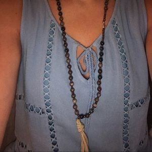 Long brown necklace